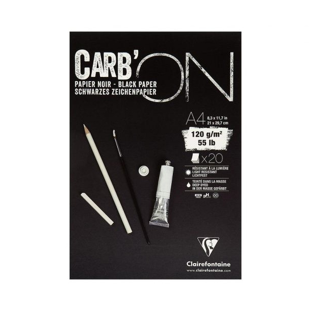 Carb' On Black Paper, A4