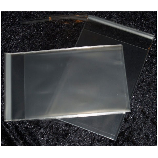 Cellofan Pose 13x18cm klar (kort str.) m/limlukning, 100 stk.