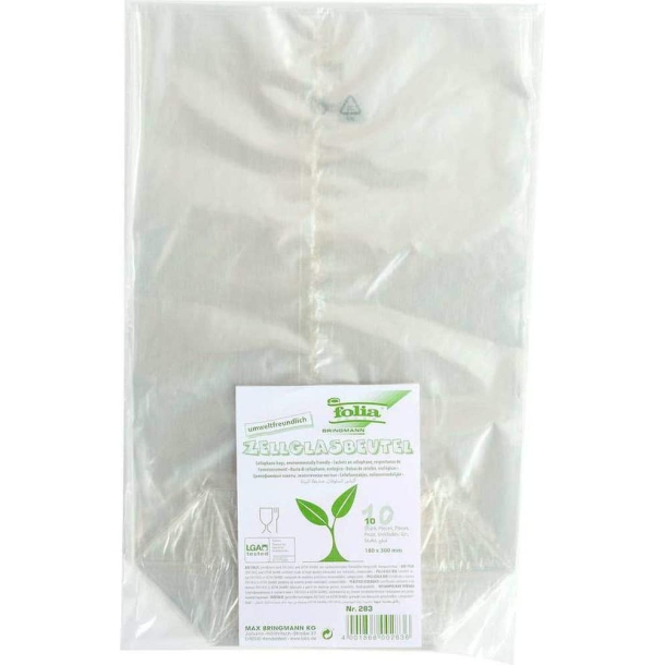 Cellofan poser med klodsbund, fdevarer godkendt, 10 stk. 