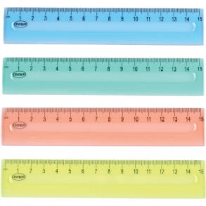 Centrum Lineal 15 cm, transparent m. farve, BL