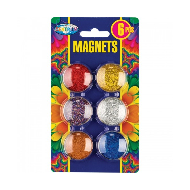 Centrum magneter Glitter, 30mm, 6 stk.