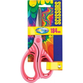 Centrum saks med gummigreb 18,4 cm, lyserd