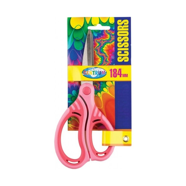 Centrum saks med gummigreb 18,4 cm, lyserd