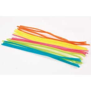 Chenille neon 6mm x 30cm 20stk ass.