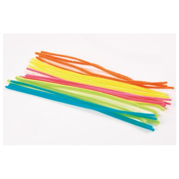 Chenille neon 6mm x 30cm 20stk ass.