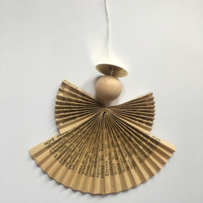 Christiansfeld engel, stor, antik med skrift