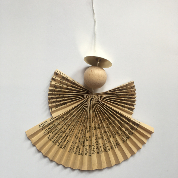 Christiansfeld engel, stor, antik med skrift