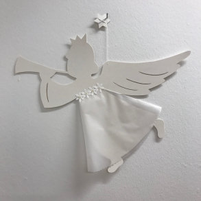 Christiansfeld engel, mega, hvid