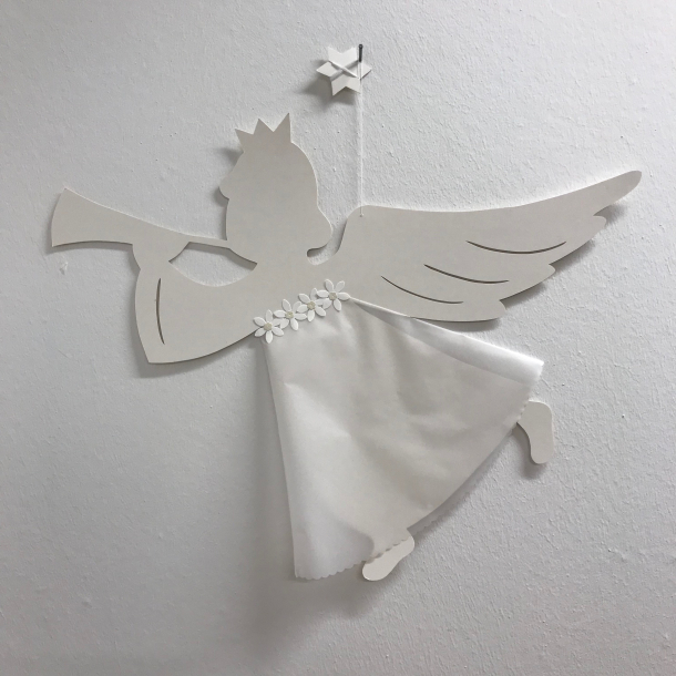 Christiansfeld engel, mega, hvid