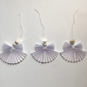 Christiansfeld engle 3 stk. mellem, hvid