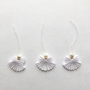 Christiansfeld engle 3 stk. sm, hvid