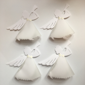 Christiansfeld engle, 4 stk., hvid