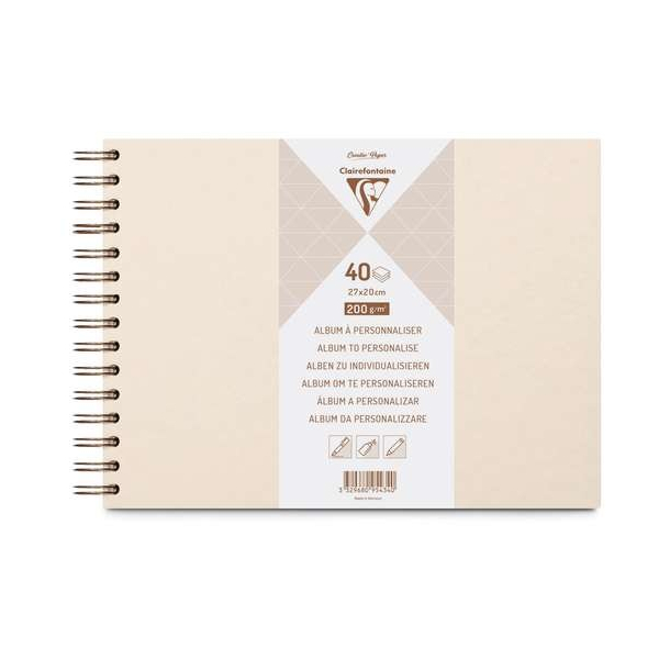 Clairefontaine,  Album To Personalise, 27x20cm, hvid