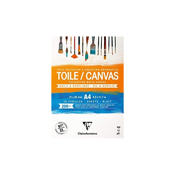 Clairefontaine Toile / Canvas, A4, 200g, 10 ark