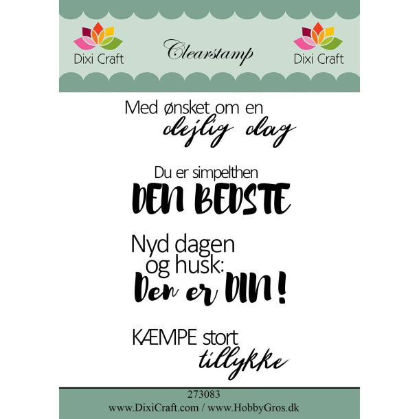 Clearstamps, 4 stk., fdselsdag