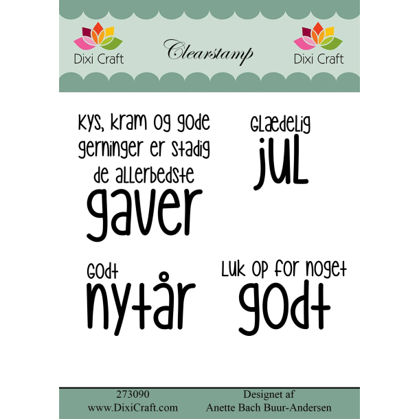Clearstamps, 4 stk., jul og nytr