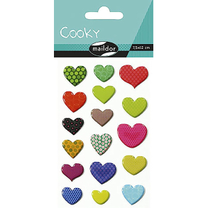 Cooky stickers, hjerter med mnster
