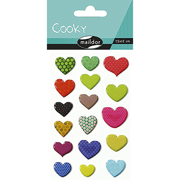 Cooky stickers, hjerter med mnster