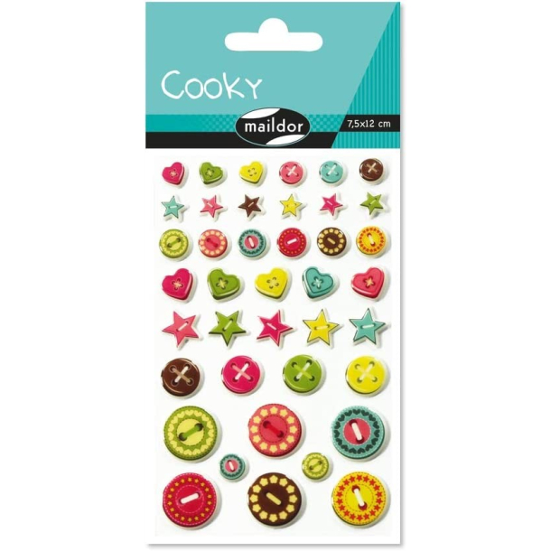 Cooky stickers, knapper