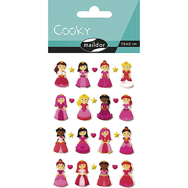 Cooky stickers, pink prinsesser