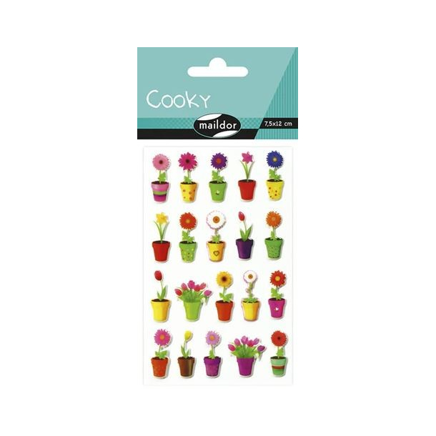 Cooky stickers, potteplanter