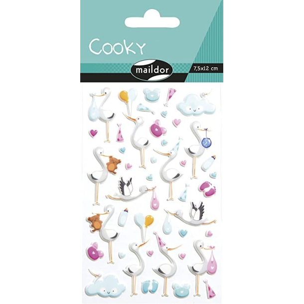 Cooky stickers, stork