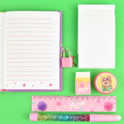 Dagbog med ls, Meow inkl. tilbehr