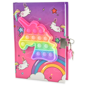 Dagbog med ls og pop it, enhjrning 