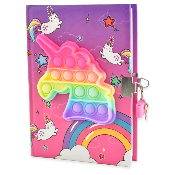 Dagbog med ls og pop it, enhjrning 