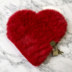 Dagbog m/ls, plys hjerte, rd