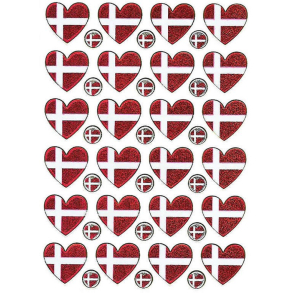 Dannebrogsflag hjerter