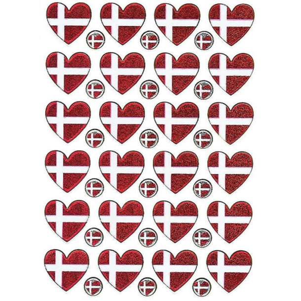 Dannebrogsflag hjerter