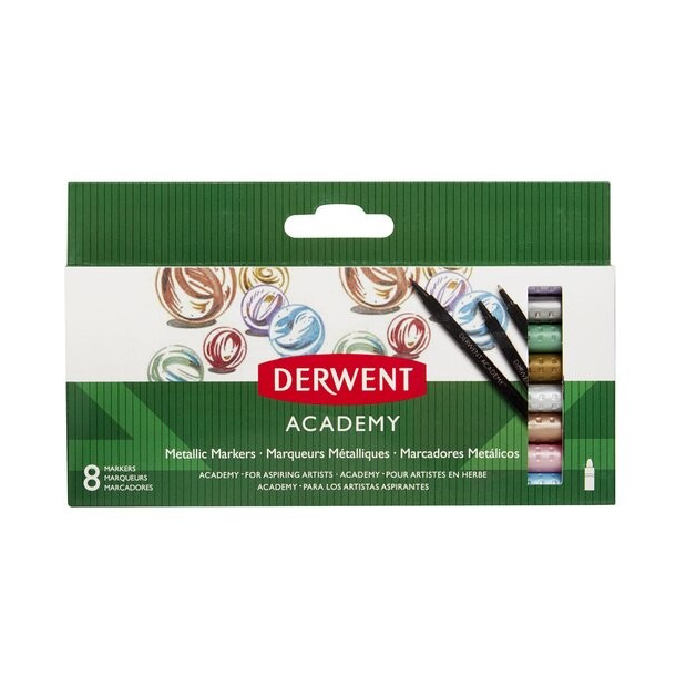 Derwent Academy Metallic Markers, 8 stk.
