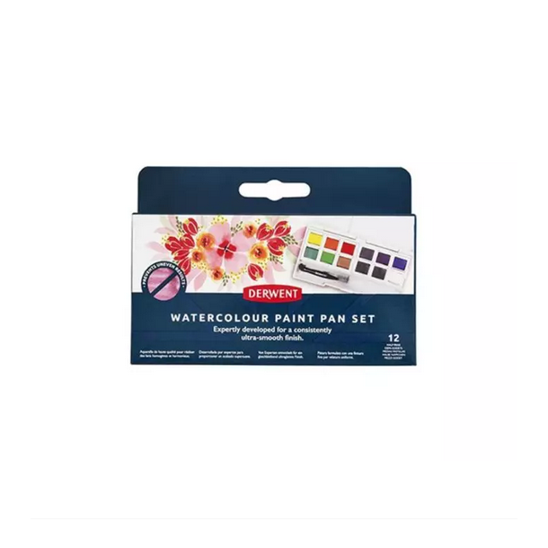 Derwent vandmaling palette, 12 stk