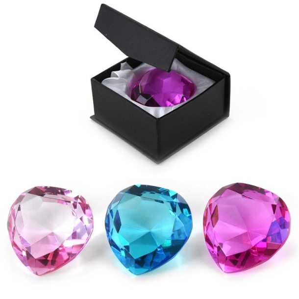 Diamant, Hjerte, 6 cm, Pink