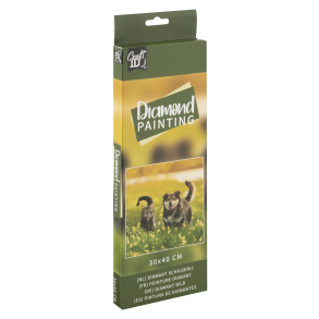 Diamond art - Kat & Hund, 30 x 40 cm - Diamond painting