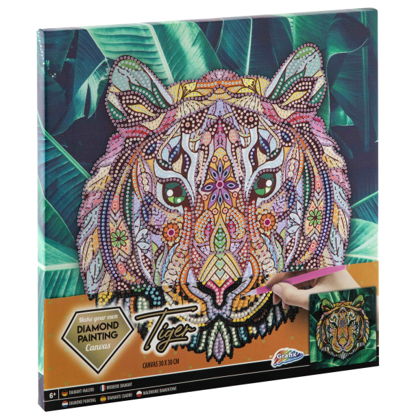 Diamond art p lrred - Tiger 30 x 30 cm