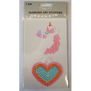 Diamond Art Stickers, Enhjrning og hjerte