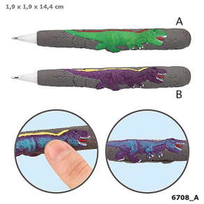 Dino World Kuglepen m. farveskifteffekt