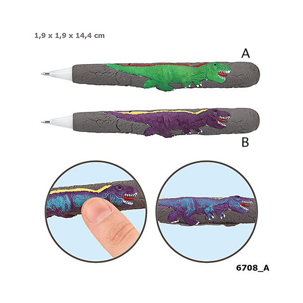 Dino World Kuglepen m. farveskifteffekt