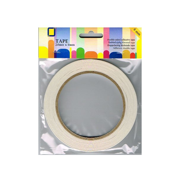 Tape dobbeltklbende 6mm x 20meter