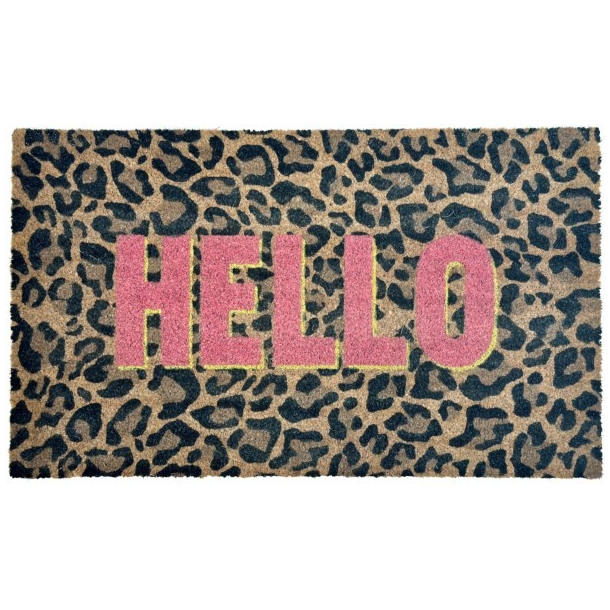 Drmtte, Hello leopard, pink/gul, 45x75 cm