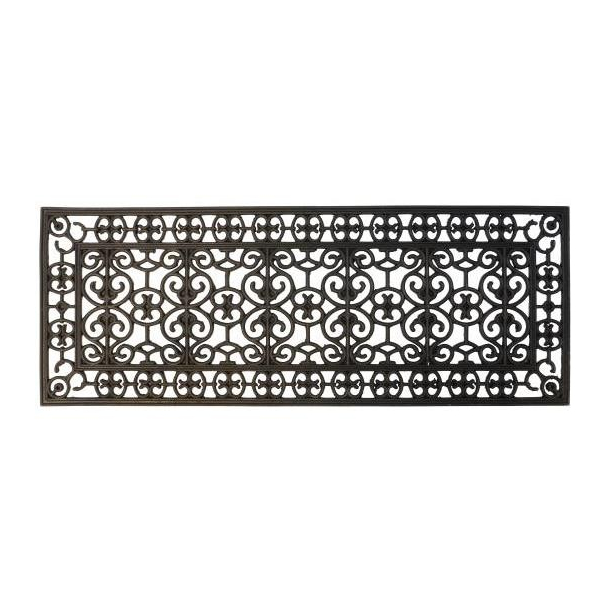 Drmtte, sort gummi, filigran, stor