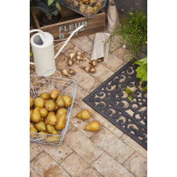 Drmtte, sort gummi, filigran, stor