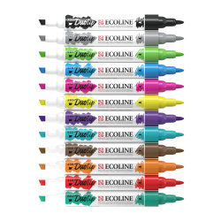 Duotip Ecoline watercolor brush pen st med 12 stk., Basic
