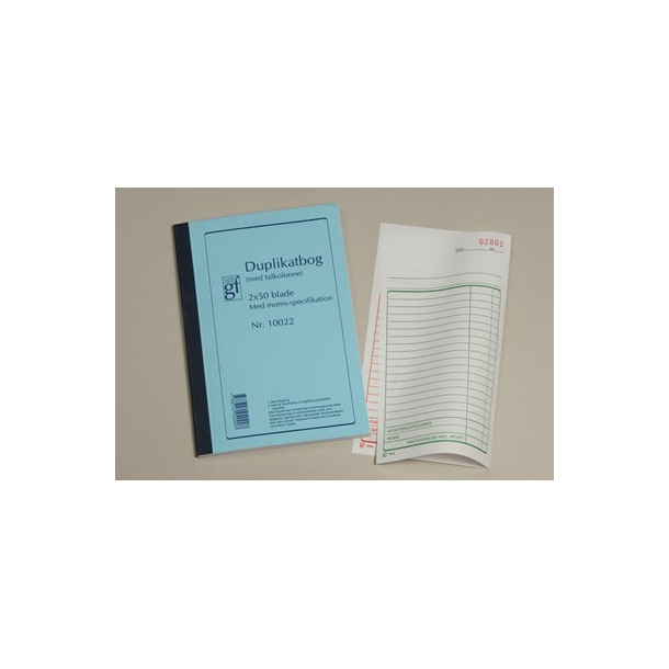 Duplikatbog med talkolonne nr. 10022