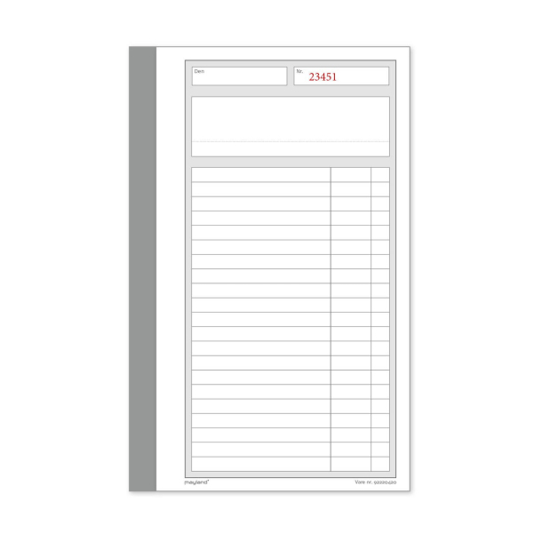 Duplikatbog smal 2 x 50 sider med kopi