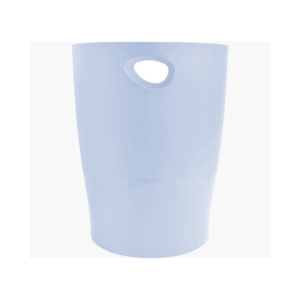 EcoBin Papirkurv rund plast, pastel bl