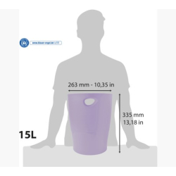 EcoBin Papirkurv rund plast, pastel lilla