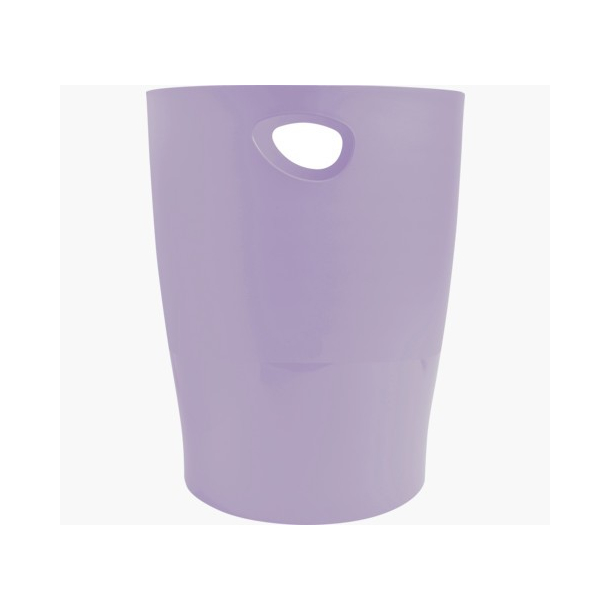 EcoBin Papirkurv rund plast, pastel lilla